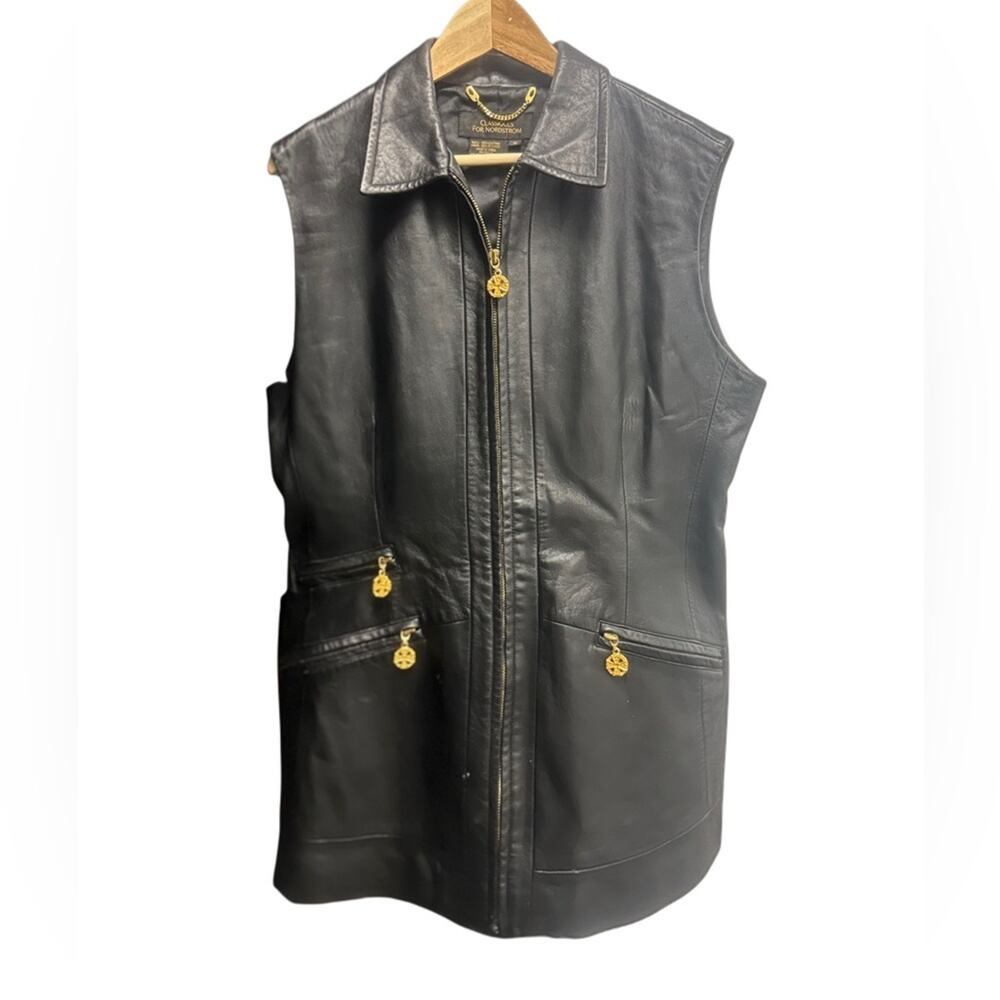 CLASSIQUES for NORDSTROM Women’s Black Leather Vest Vintage